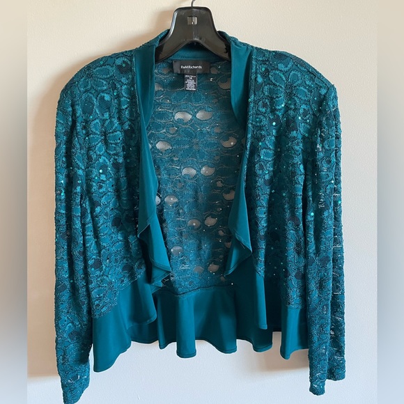 R & M Richards Emerald Green Sleeveless Dress with Jacket.  Size 14.  Never worn - Picture 6 of 10